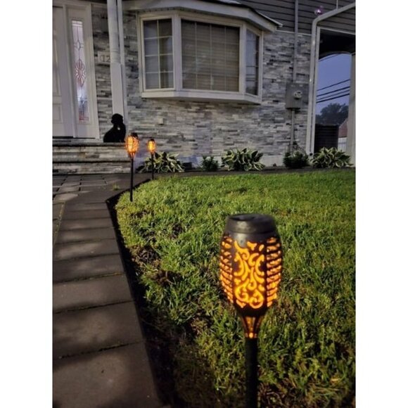 Solar Flame Torch Lights for Garden Decor, 12Pack Solar Lights Outdoor - Picture 1 of 3